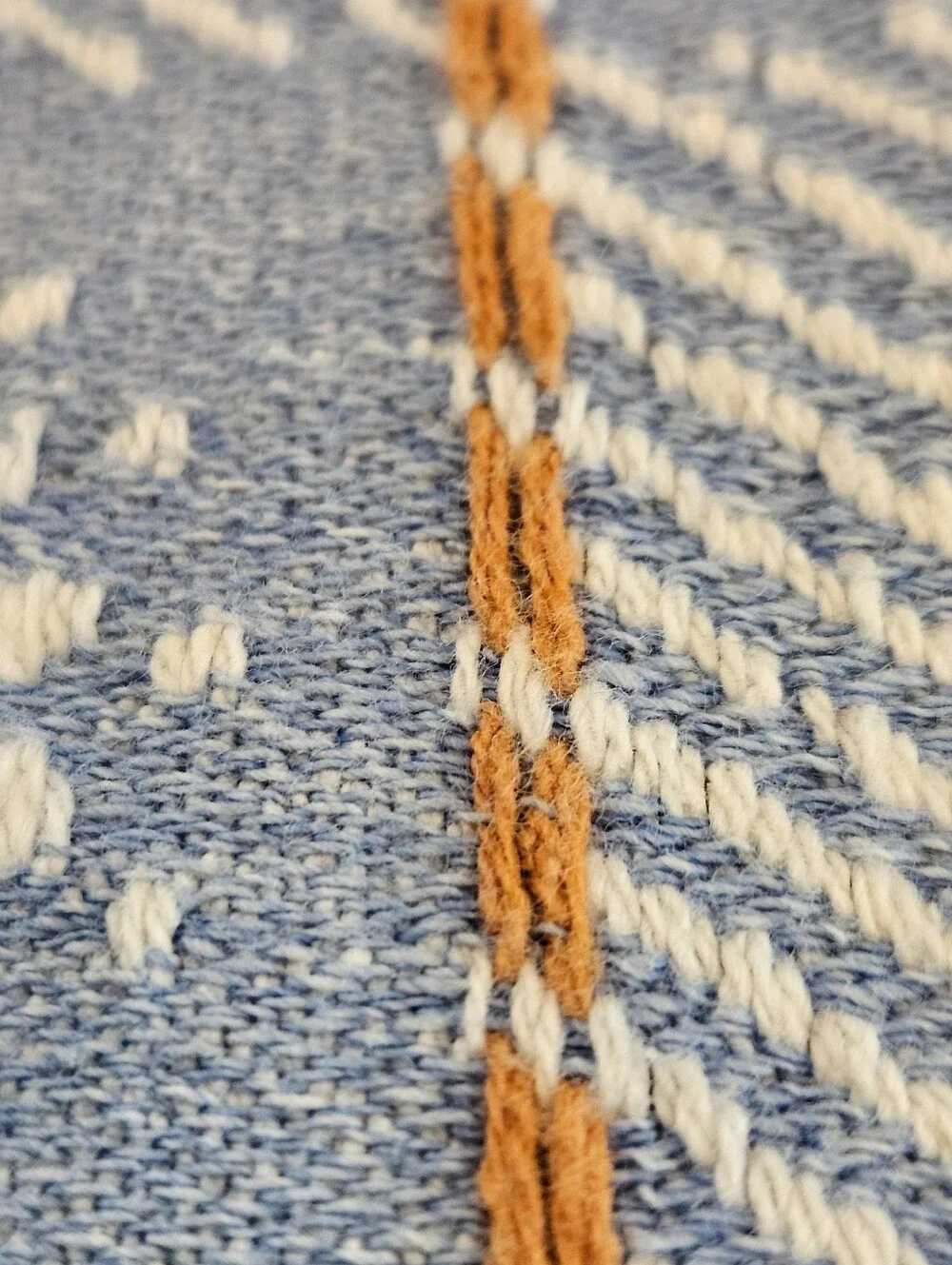 Bates Bedspreads 1960's Blue Daisy Knit Coverlet Beadspread Approx 82